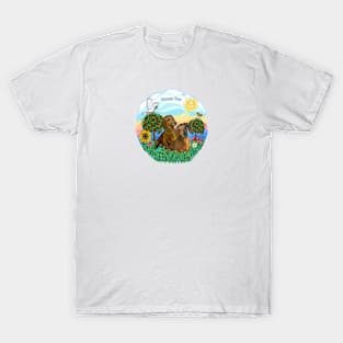 "Happy Day" with Two Brown Dachshunds T-Shirt